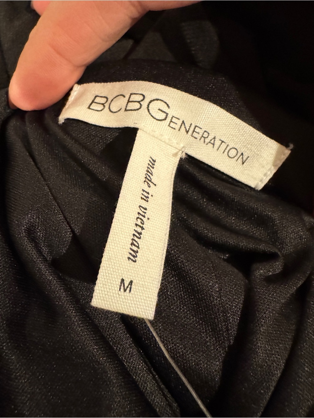 BCBGeneration Black Draped Midi Dress - Picture 2 of 5